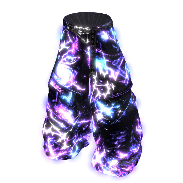 Y2k Glowing Galaxy Emissive Baggy Pants 