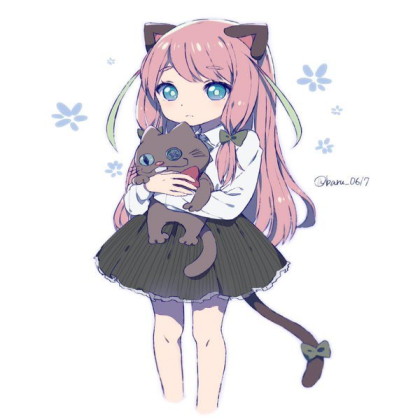 Cat Girl with a Stuff Cat Roblox decal