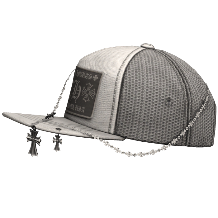 White Designer Tilted Cap