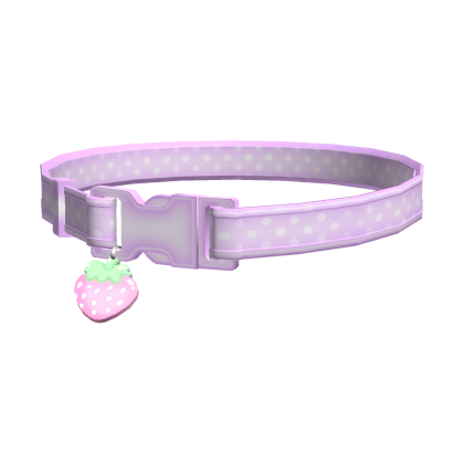 ♡꒱ cute purple strawberry dog collar Roblox item