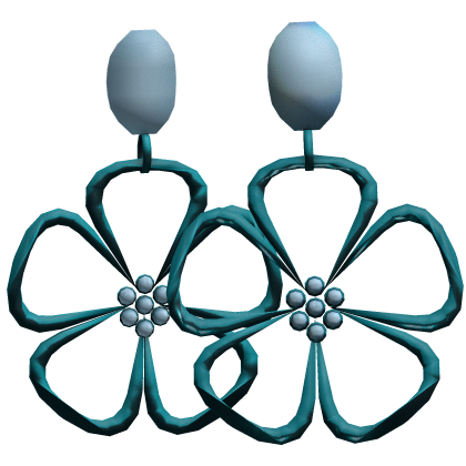 Turquoise Blue Flower Earrings 