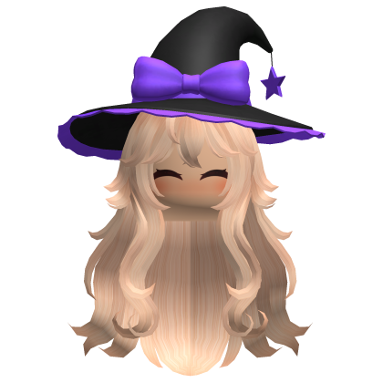 Blonde Wavy Hair with Halloween Witch Hat Roblox item