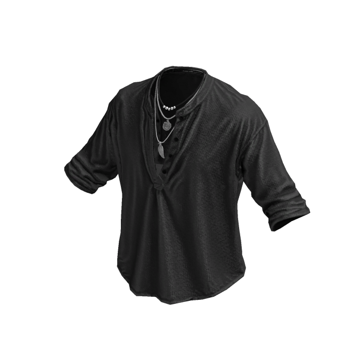 Dark Gray Henley Loose Button Up