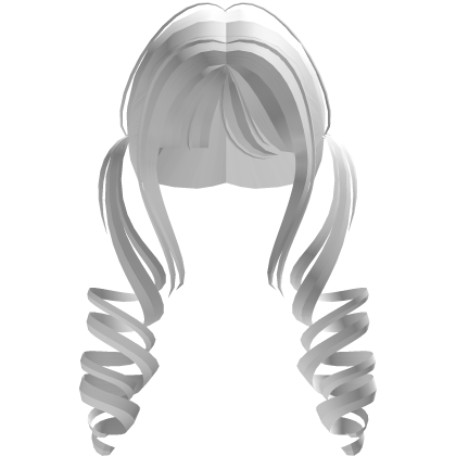White Kawaii Neat Curled Twintails Roblox item