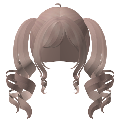 ♡ cutecore giant curly pigtails in milktea.・ Roblox item