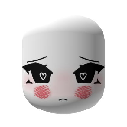 Fiery-Cheeked Heart Cute Eyes Face - White thumbnail