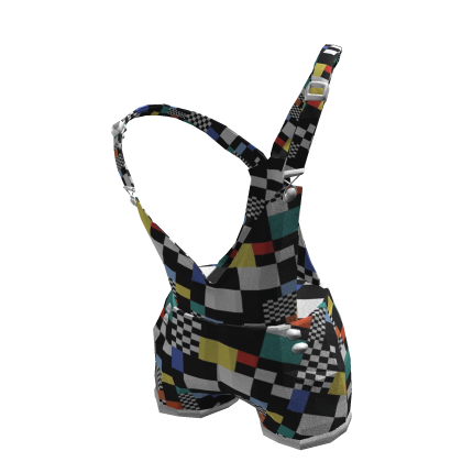 💛Y2K Color Block Check Overalls[SUSIE] thumbnail