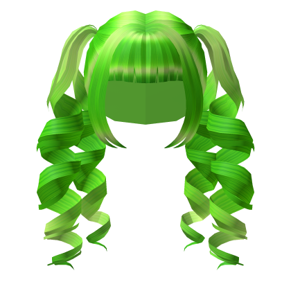 Green Anime Drill Pigtails