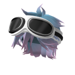 🍀Messy Wolf Hair Cut w Goggles In Blue Pink
