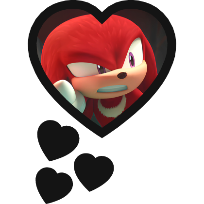 Knuckles Thinking Hearts Sonic