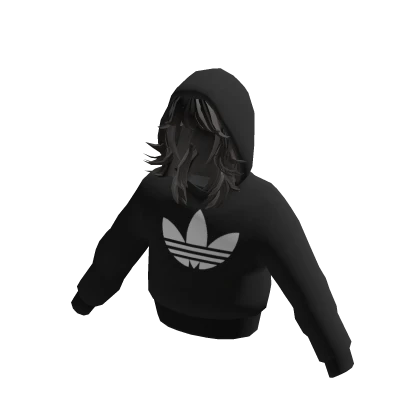 adidas Black Crophoodie With Black Hair Roblox Item Rolimon s