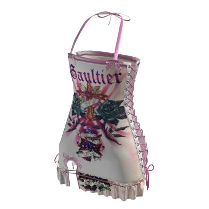 Y2K Punk Flower Dress | White & Pink | Roblox Item - Rolimon's