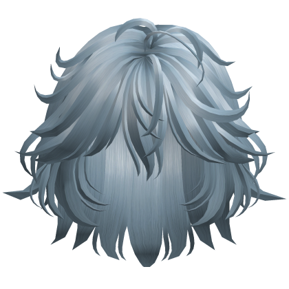 Fluffy Tousled Bob Hair - Ice Blue
