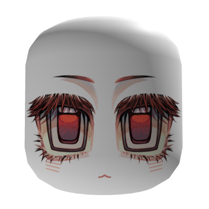 Cute Gyaru Anime Face | Gray & Red Eyes