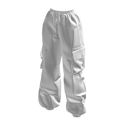 White Baggy Cargo Pants
