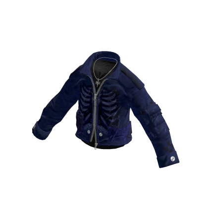 Skeleton Graphic Zip Jacket (Blue)