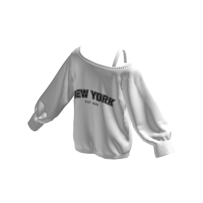 New York Off Shoulder Oversized Sweater