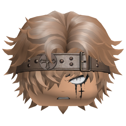 Blonde Messy Hair w/ Emo Studded Belt Eyepatch