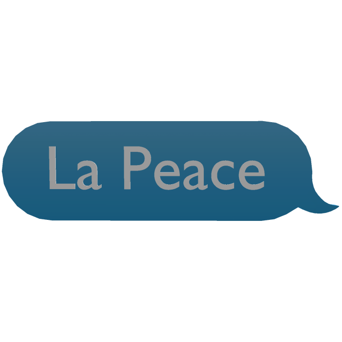 La Peace Blue Text Bubble