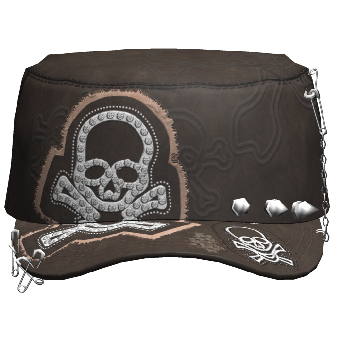 Grunge Punk Skull Cap Brown