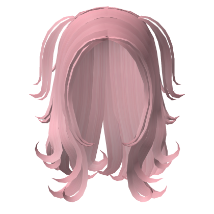 Trendy Pink Curly Anime Girl hair w/ Pigtails Roblox item