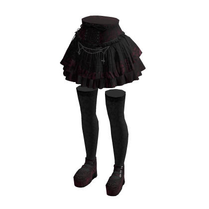Pleated Mini Skirt (Burgundy)