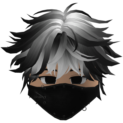 Cute Emo Boy Mask Black Y2K emo ( black white )