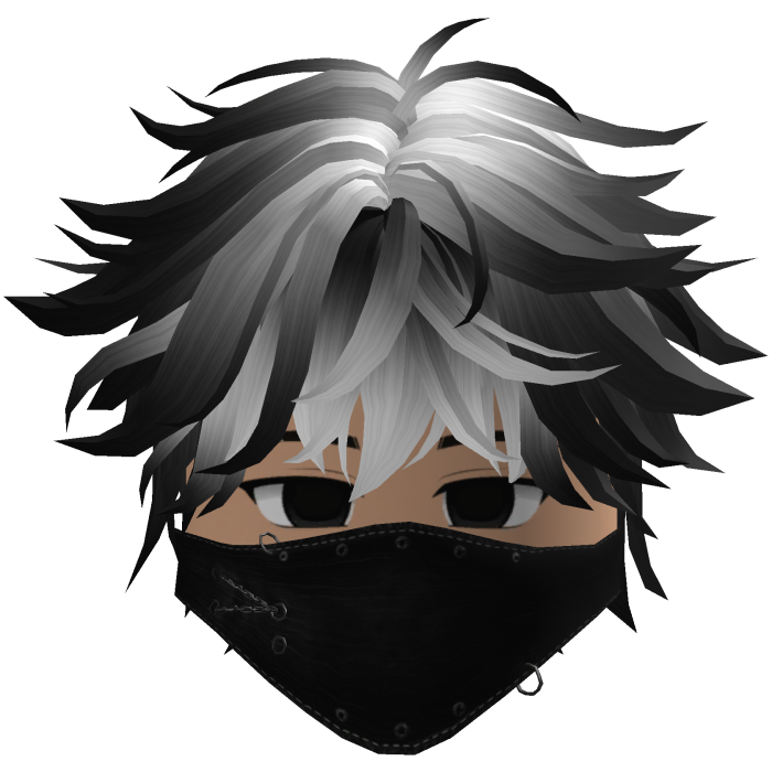 Cute Emo Boy Mask Black Y2K emo ( black white )