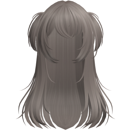 shy wispy layered hair w/ pigtails ash brown