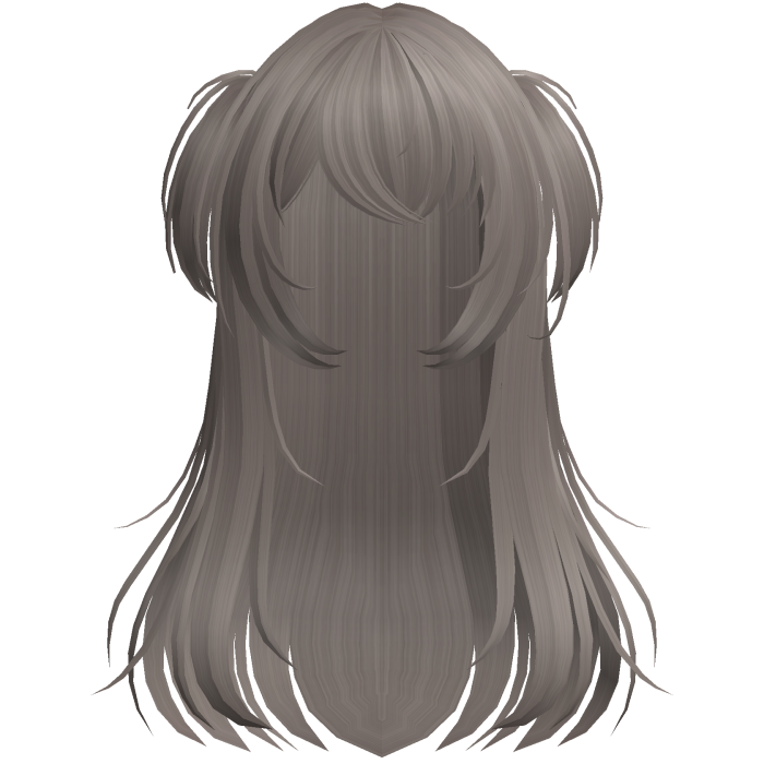 shy wispy layered hair w/ pigtails ash brown
