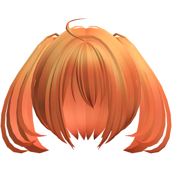 2000s moe short fluffy side ponytails orange