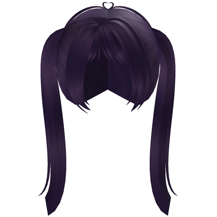 ♡ pigtails purple straight tall cute