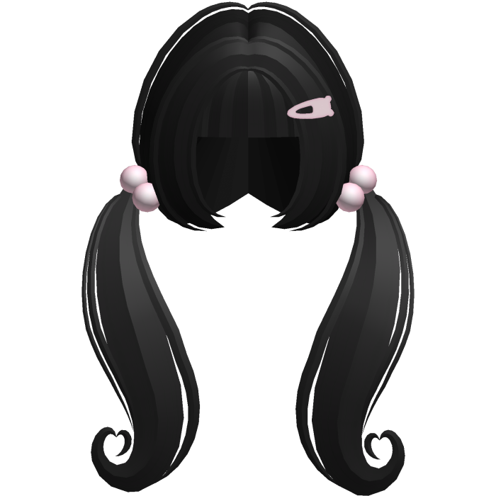 ♡ adorable moe wavy long cute  pigtails (black)