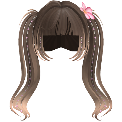 Tropical Flower Summer Twintails in Brown to Blond Roblox item