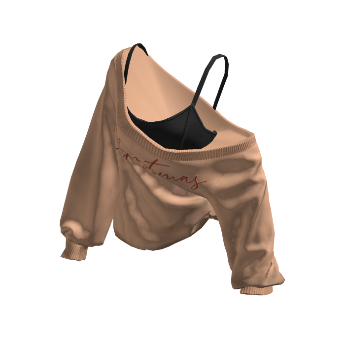 Christmas Cozy Baggy Sweater Brown V2