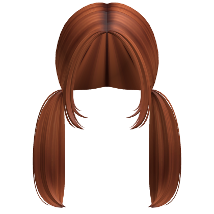 -',ৎ Preppy Low Pigtails with Bangs in Ginger