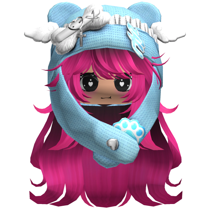 Girl Long Pink and black hair cute Cap Cute Cat 
