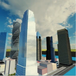 City With Tv Towers and Highway icon