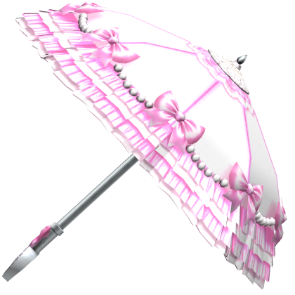 Hime Gyaru Vintage Ruffle Bow Parasol Pink White Roblox item