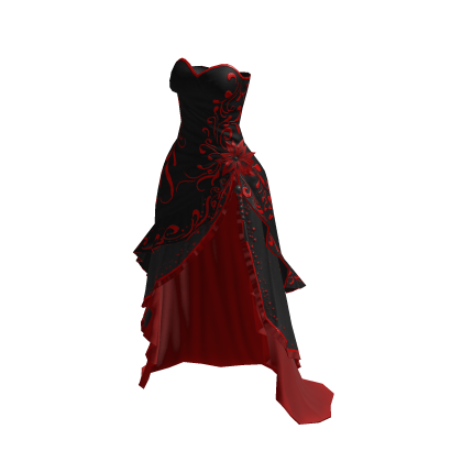 ♾️ Black & red twilight bloom gown