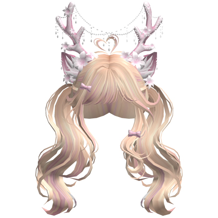 Ethereal Christmas Fairy Fawn Pigtails w/ Antlers