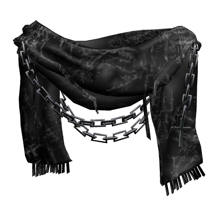 Black Y2K Chains Grunge Scarf
