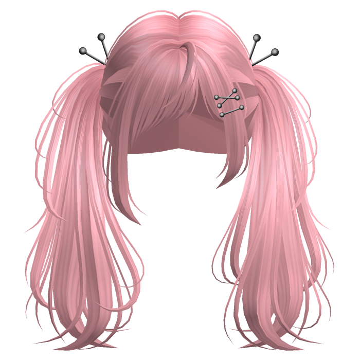 Pink Y2K Emo Punk Pigtails w/ Pins