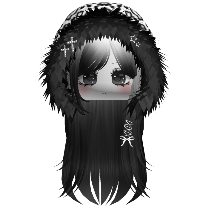 White Snow Leopard Hood Girl White/Black