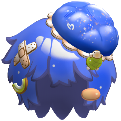 Blue Toon Lowpoly Anime Pie Hair