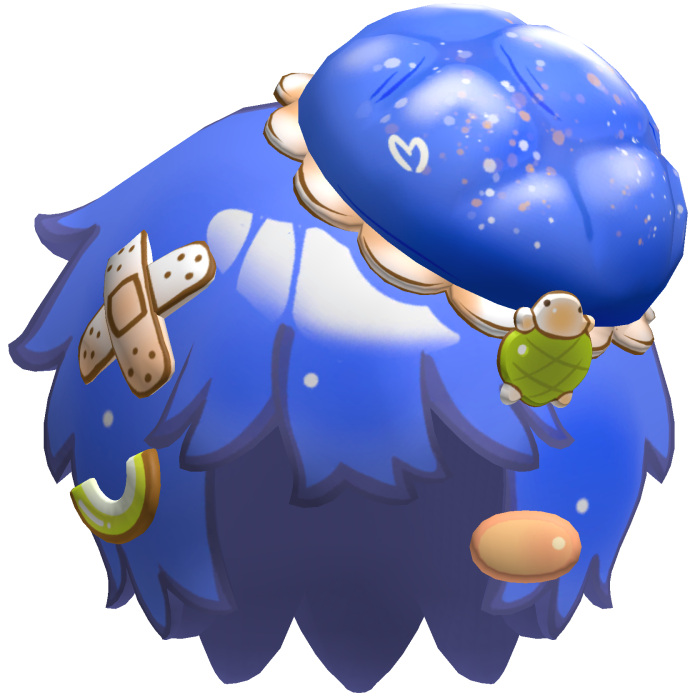Blue Toon Lowpoly Anime Pie Hair