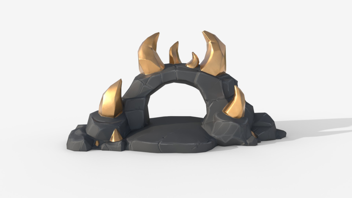 Stylized Fantasy Stone Gate - Low Poly  preview 5