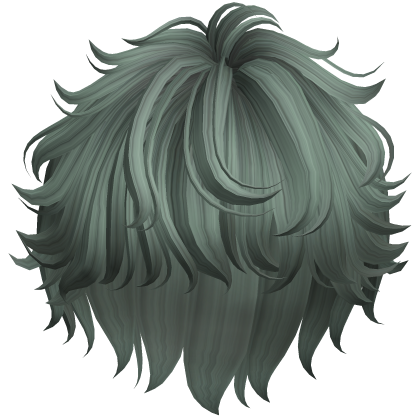 Soft Fluffy Anime Boy Hair (Dark Green) Roblox item