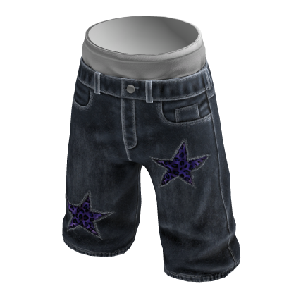 Leopard Star Jorts - purple thumbnail
