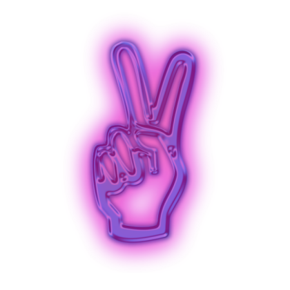 Neon Peace Sign - Transparent Background Roblox decal